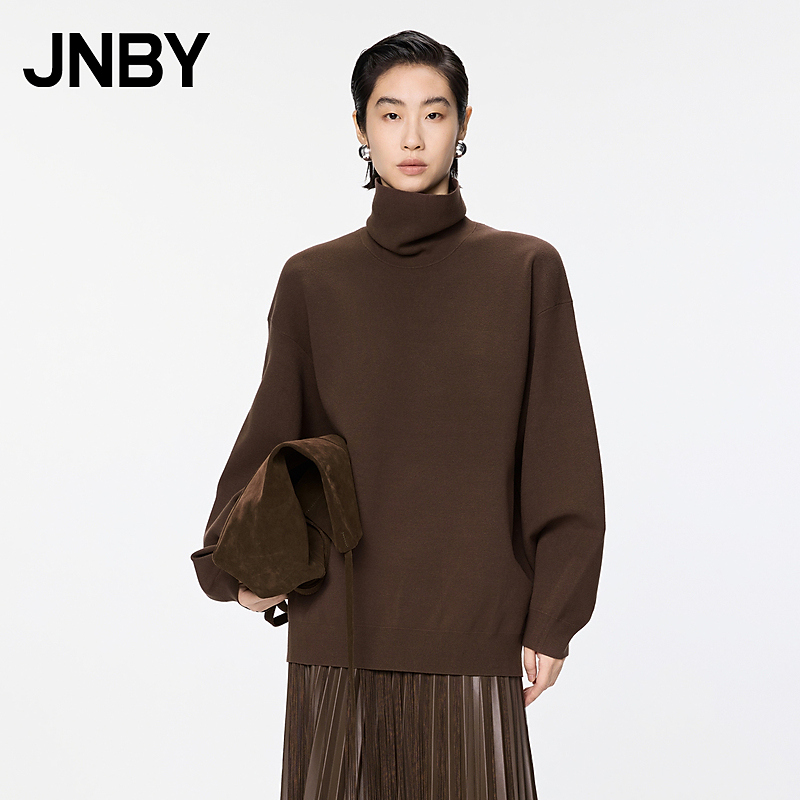 JNBY/江南布衣秋冬高领圆领针织衫宽松通勤休闲女简约5OB311360