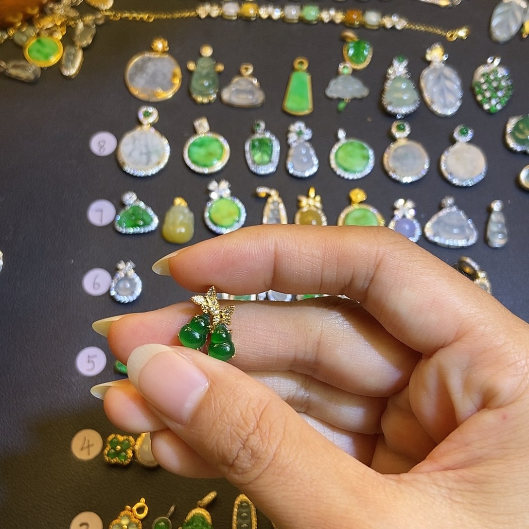 翡翠银S925镶嵌吊坠(不含链)