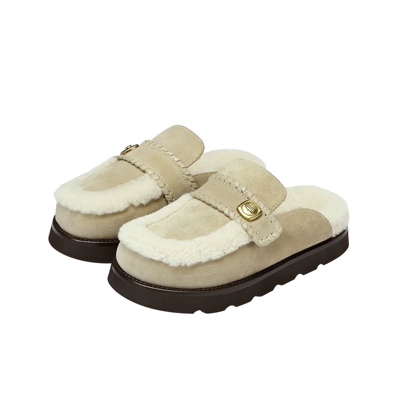 【景致】BREADTREE 复古羊羔毛勃肯毛毛拖M35-24QM-980R