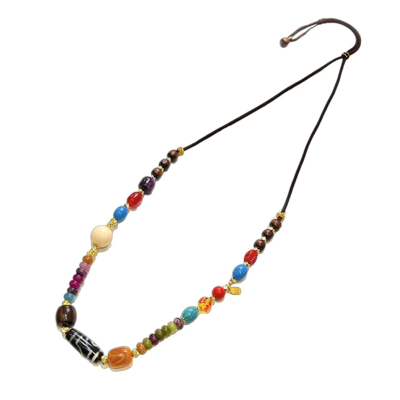 多宝玛瑙珠DIY项链 A43-11