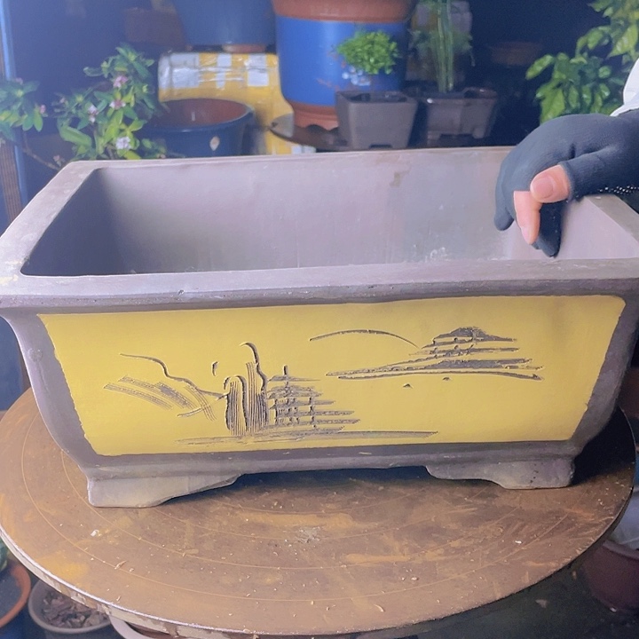 宜兴紫砂花盆黄马槽40