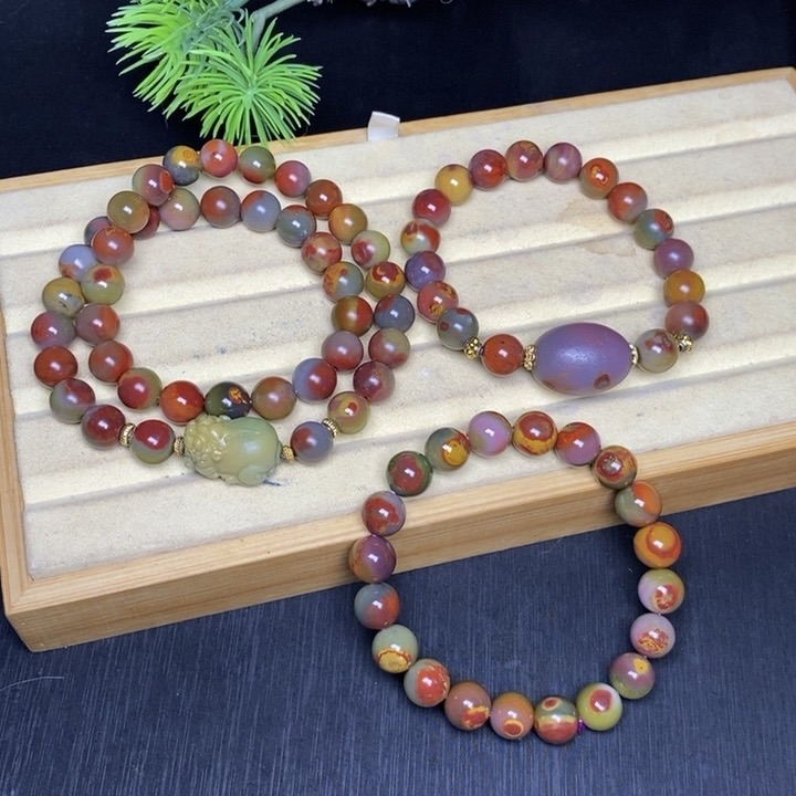 天然四川大凉山盐源玛瑙包浆稀有料单圈多圈项链手串手链