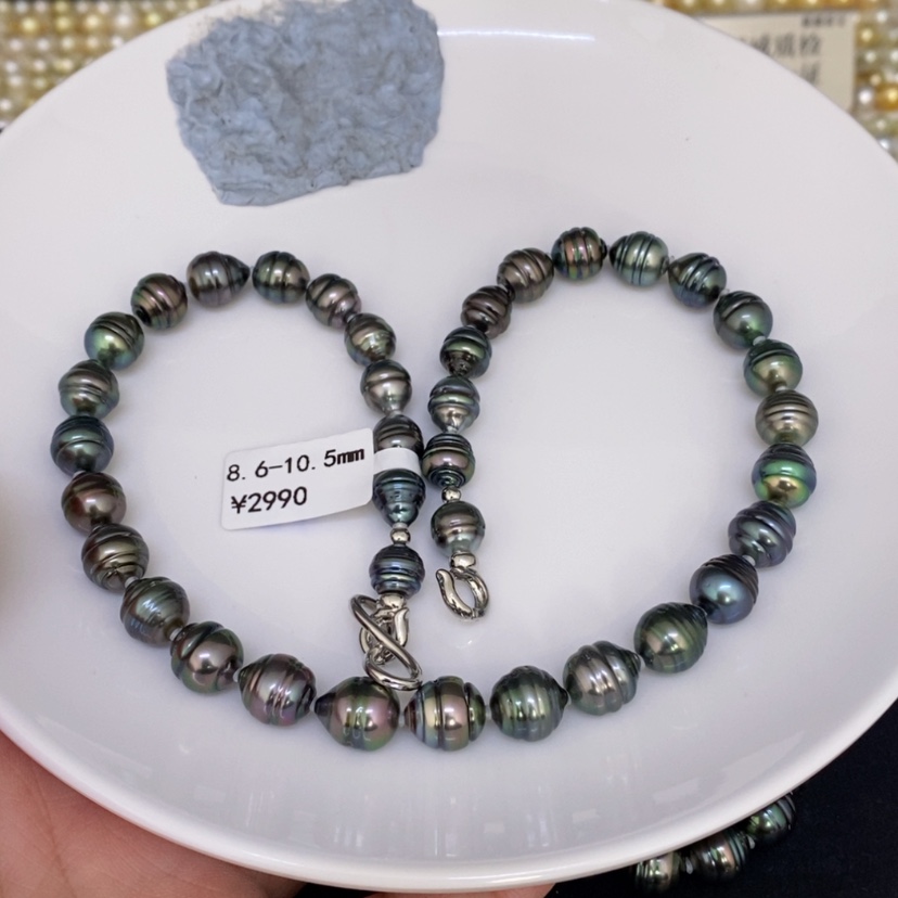 【闪购商品】海水珍珠项链未镶嵌敏****尔大溪地项链8.6-10.5mm燕