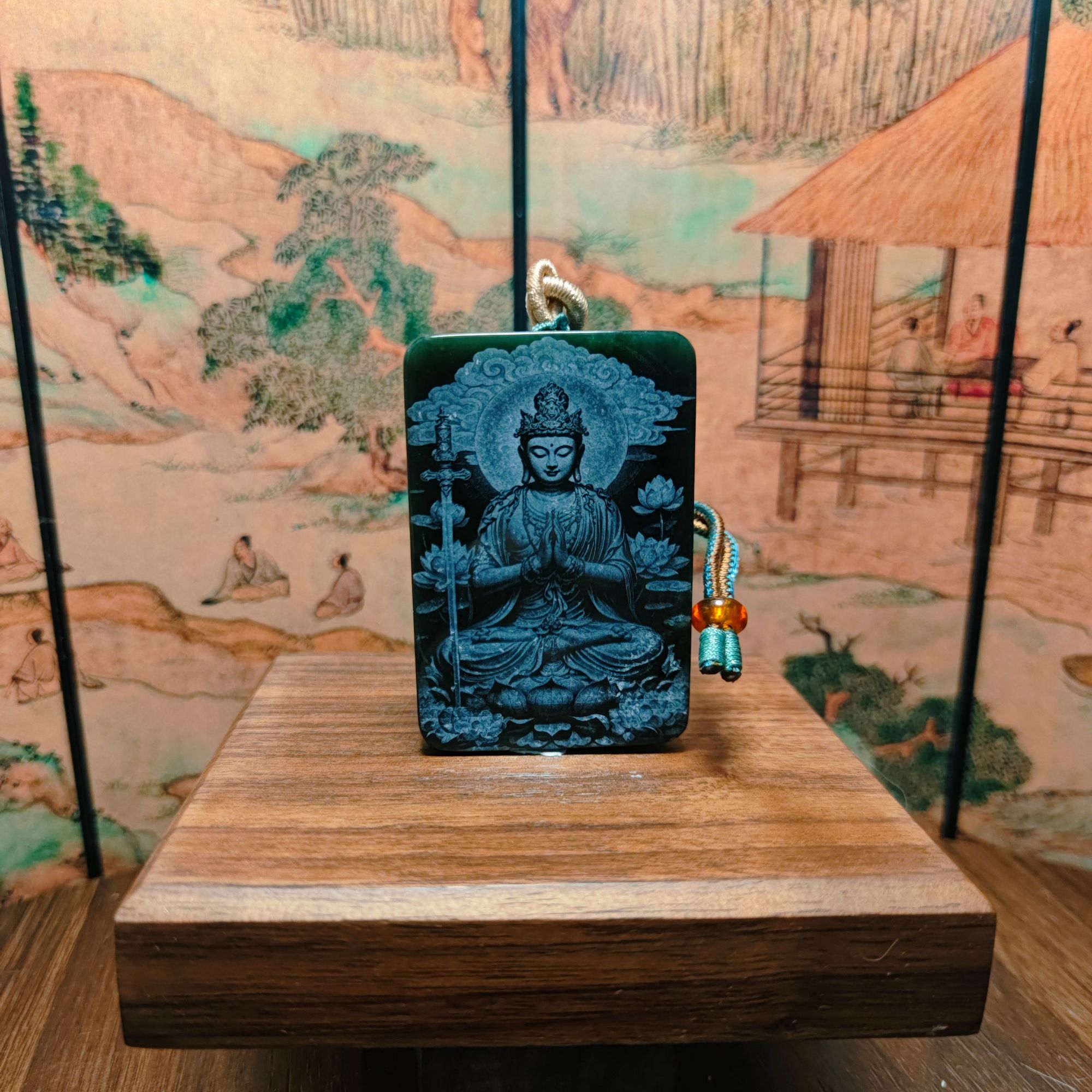 R和田玉影雕吊坠0550