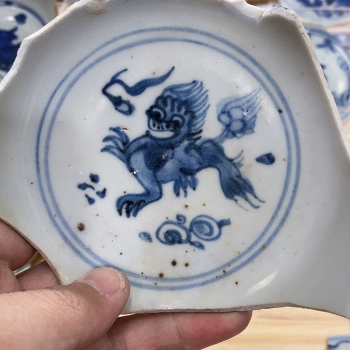 瓷片现代瓷器青花瓷片