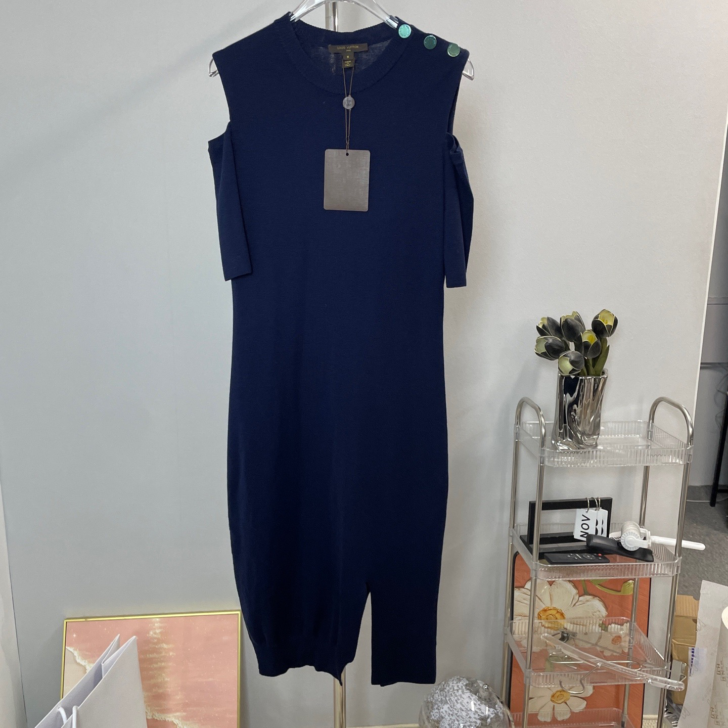 未使用 LouisVuitton/路易威登 A8651 lv 深蓝色 连衣裙 全新 s码