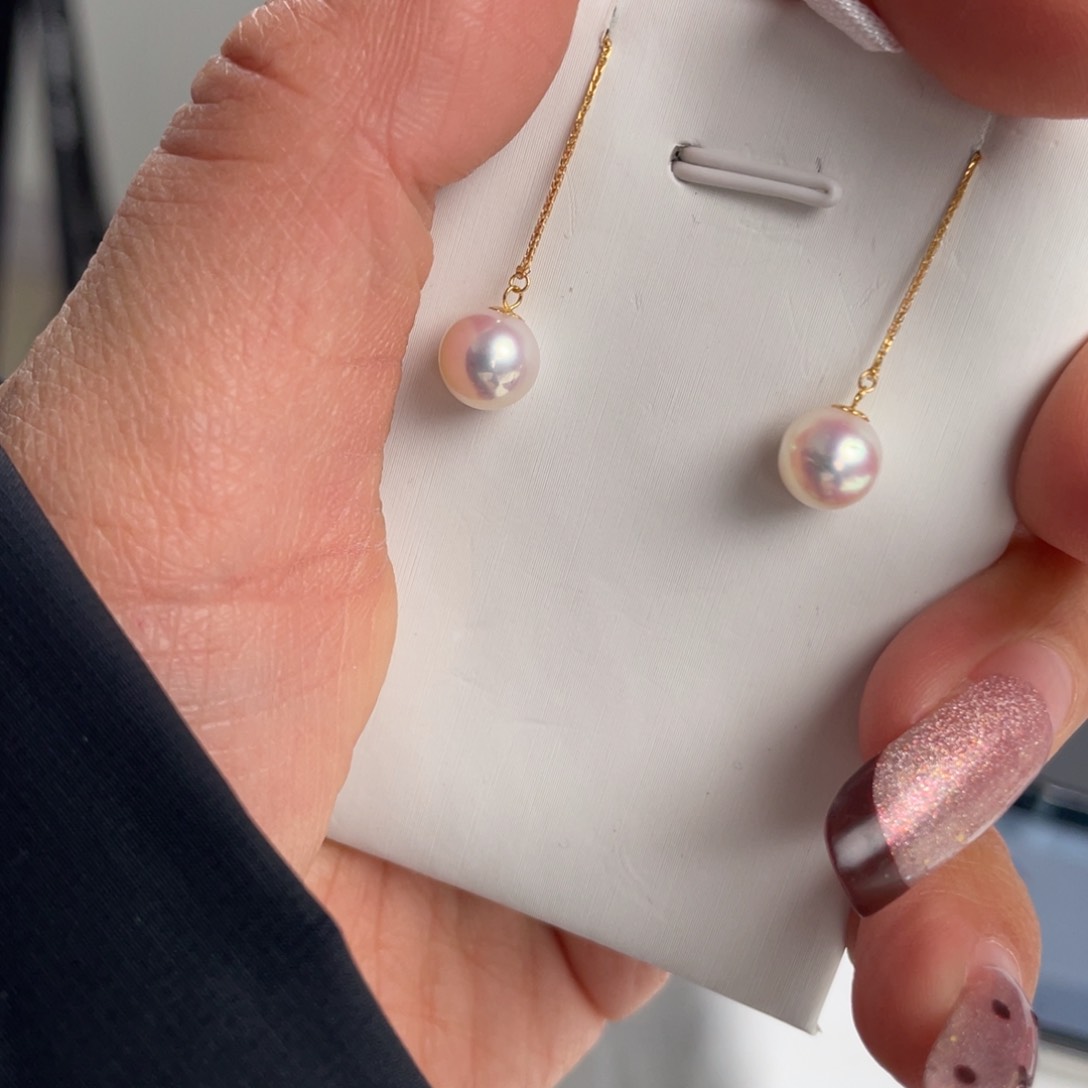 海水珍珠耳饰18K金镶嵌