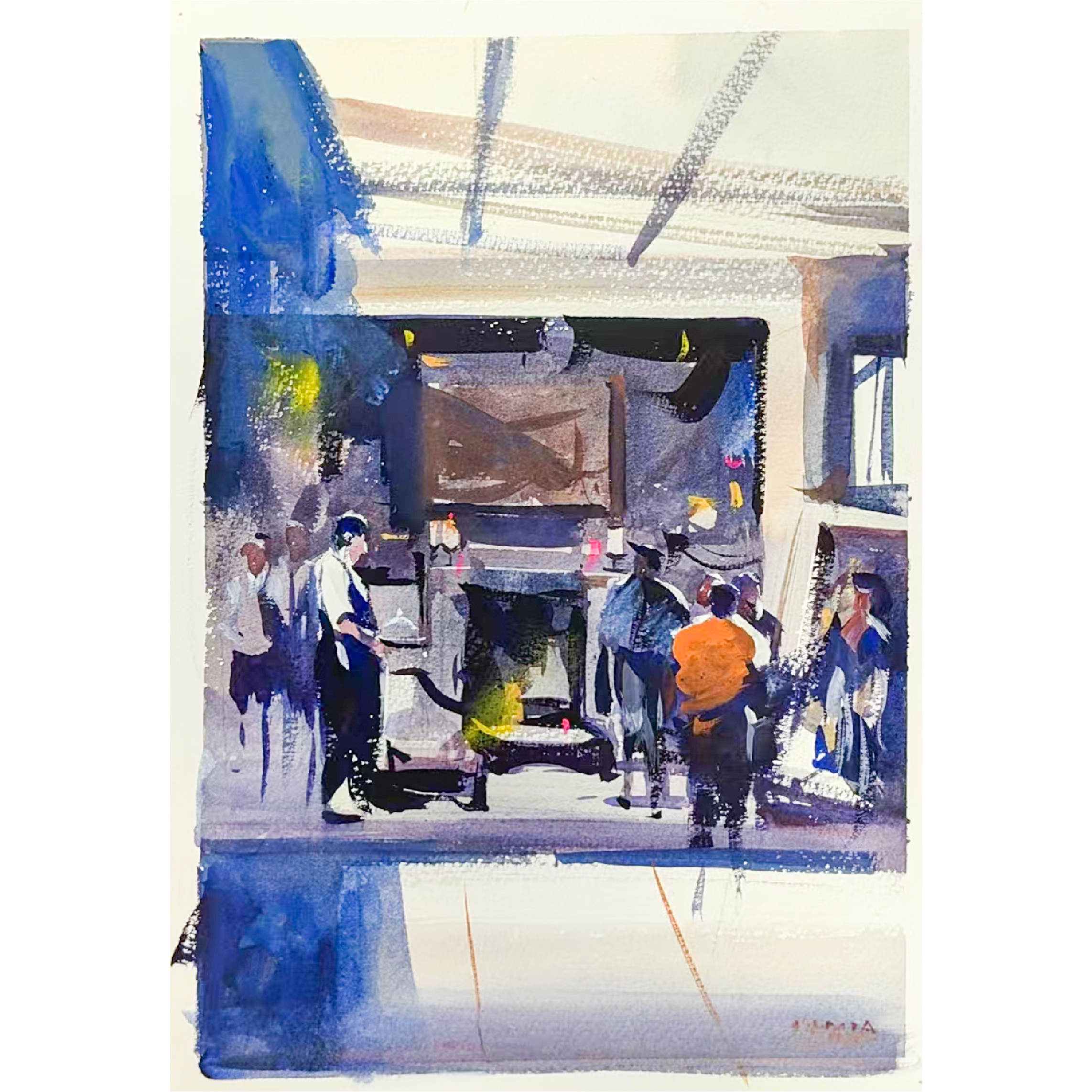 1991、戴嘉伟《网红餐厅》，规格：25x24cm