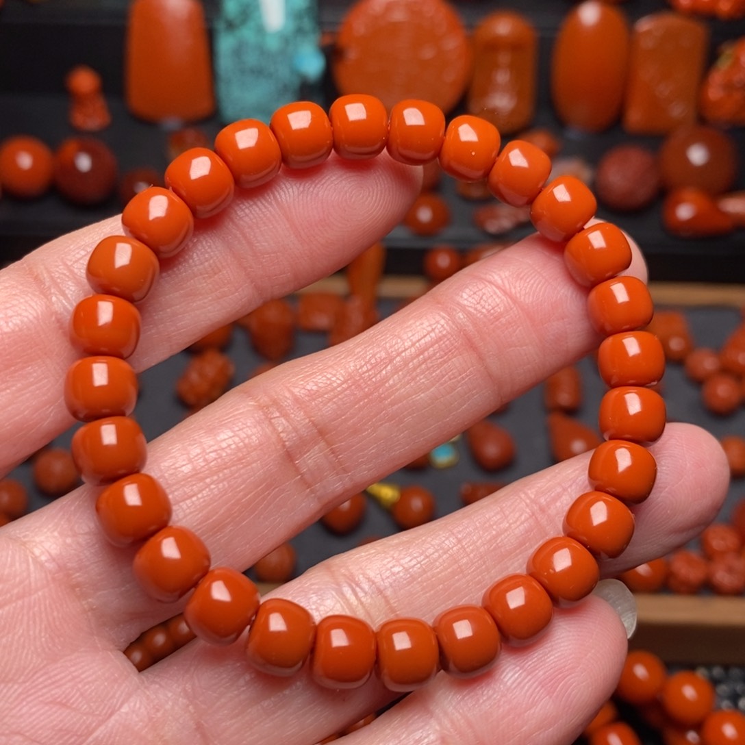 南红玛瑙纯色手串未镶嵌
