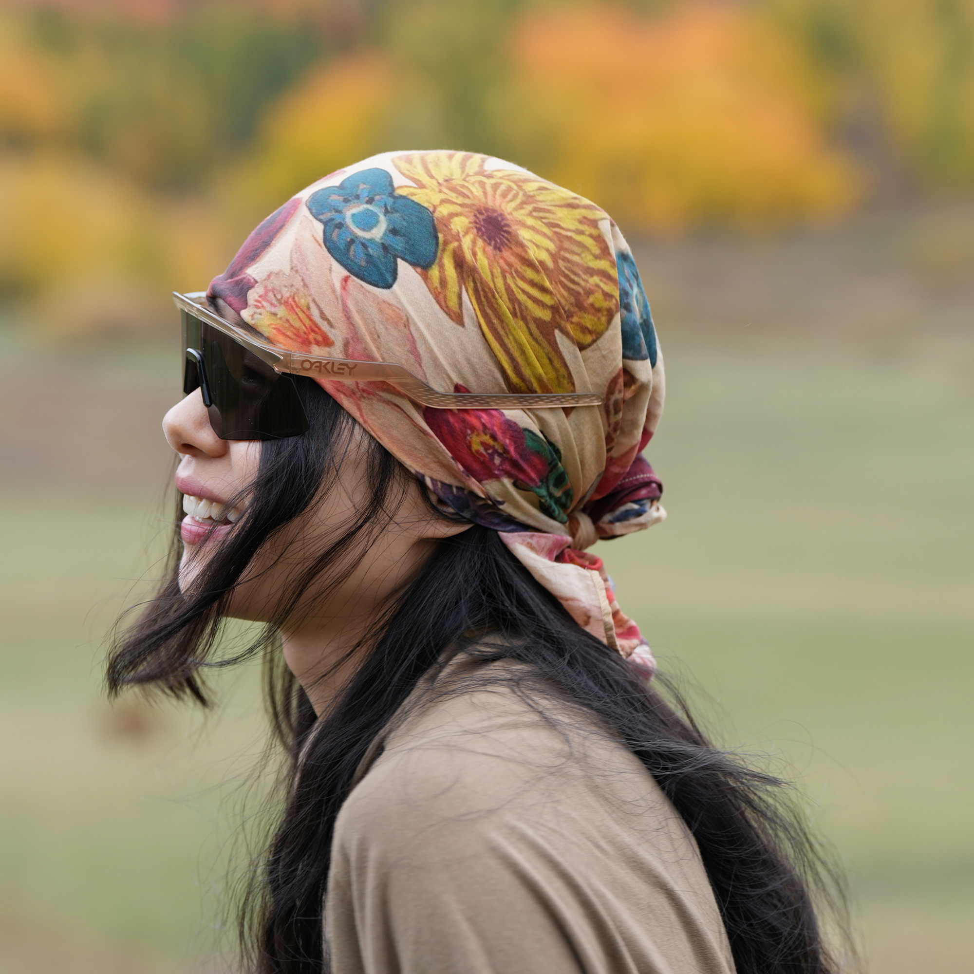 几见 原创设计桑蚕丝围巾复古丝巾护颈方巾印花头巾民族风Q51015