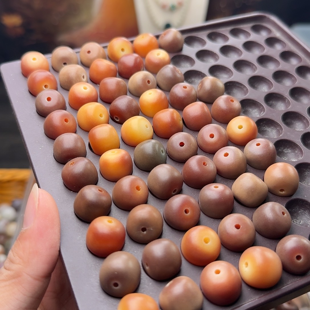 菩提根/象牙果吊坠50 颗磨砂落叶 14 干磨桶