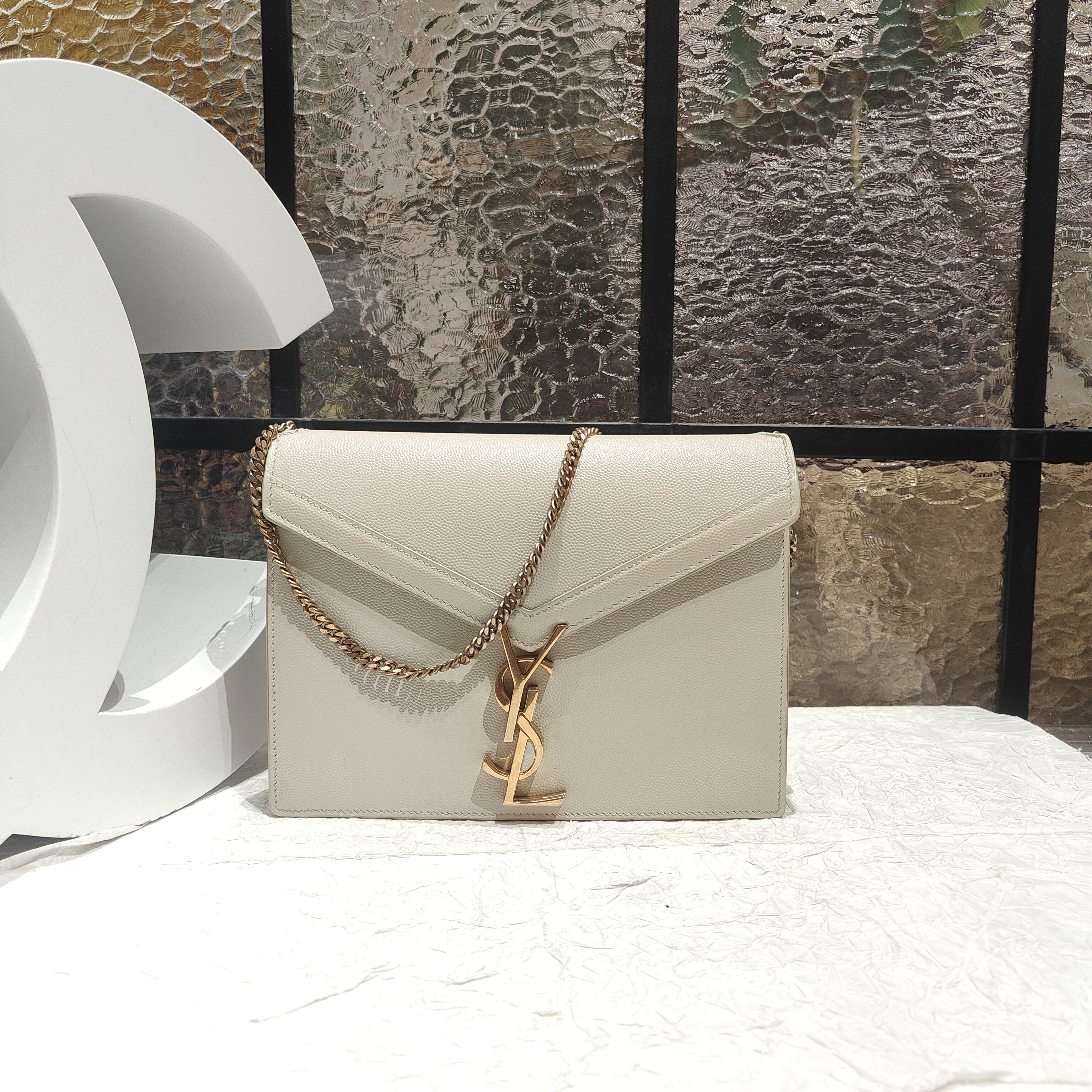 95新 YSL/圣罗兰 YSL 白金信封单肩包 25020046-06