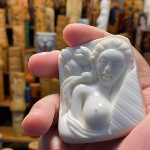 实心玉竹雕刻美背睡美人唯美可爱