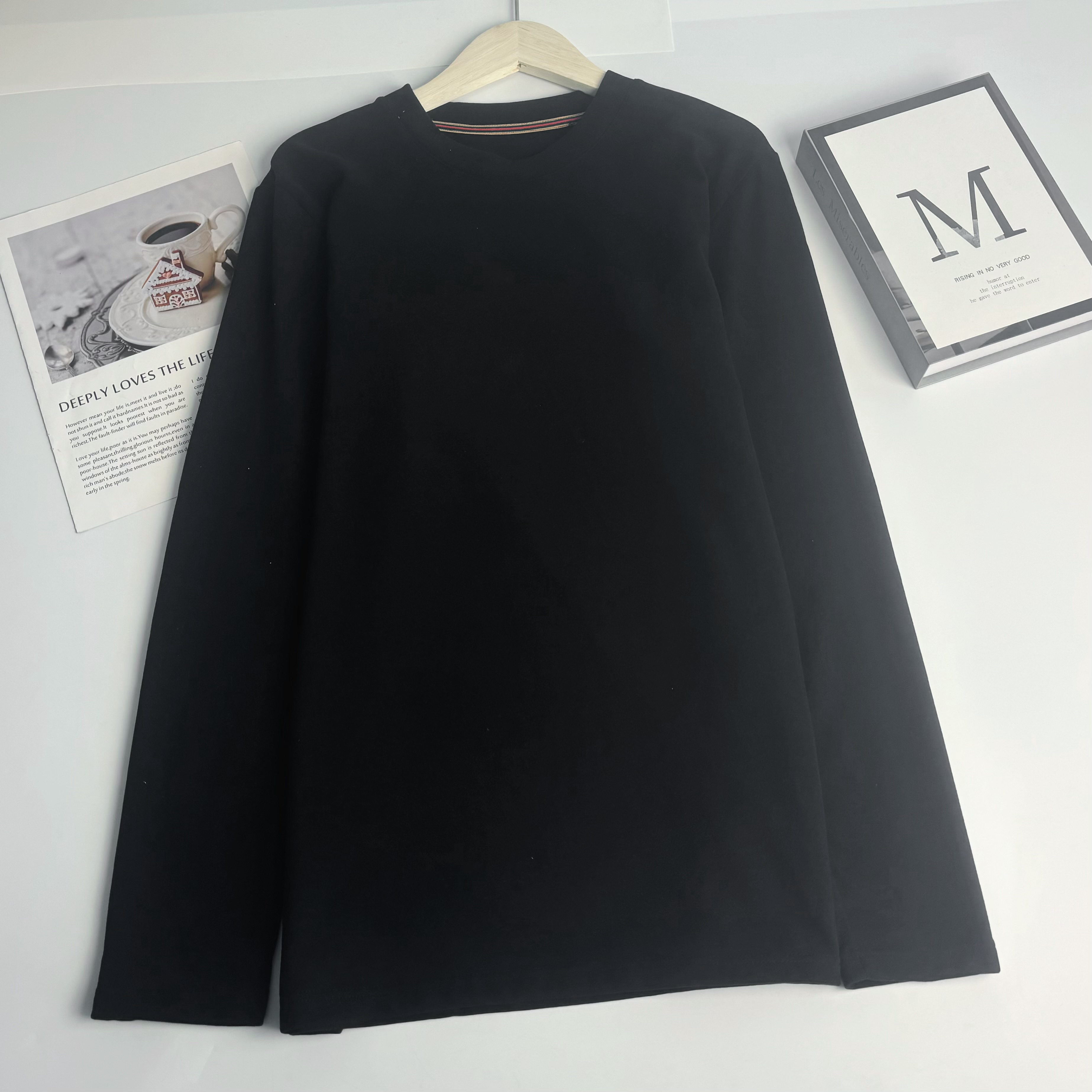 玲姐定制-圆领男款舒暖磨毛打底衣秋冬保暖长袖上衣191413