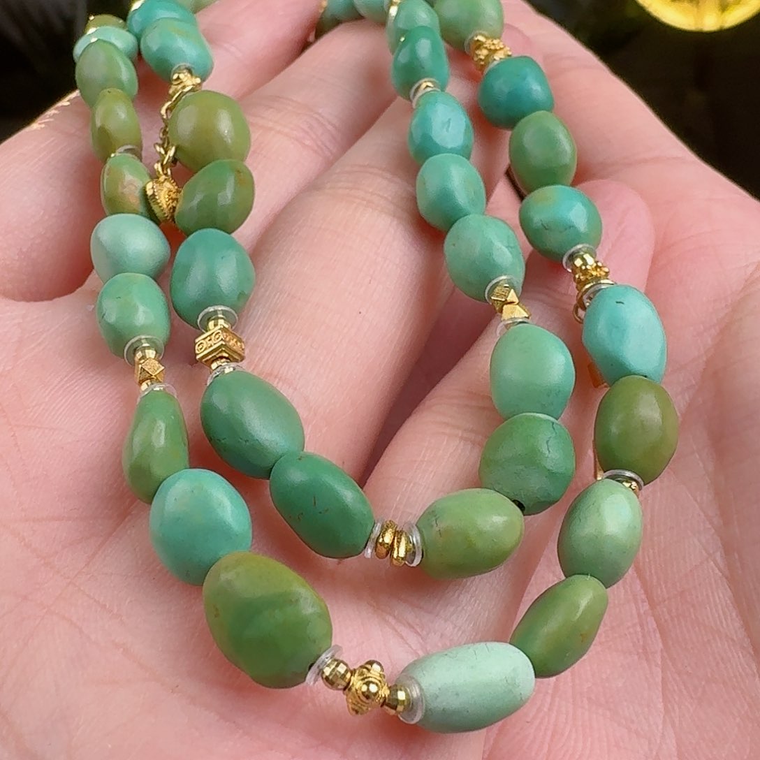 绿松石珠宝奇石18K金镶嵌