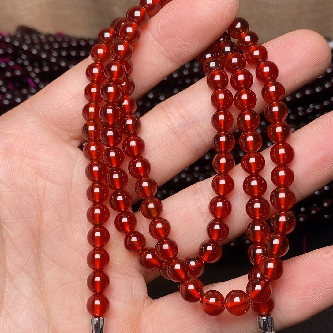 手链石榴石未镶嵌卡6毕业级橙红色