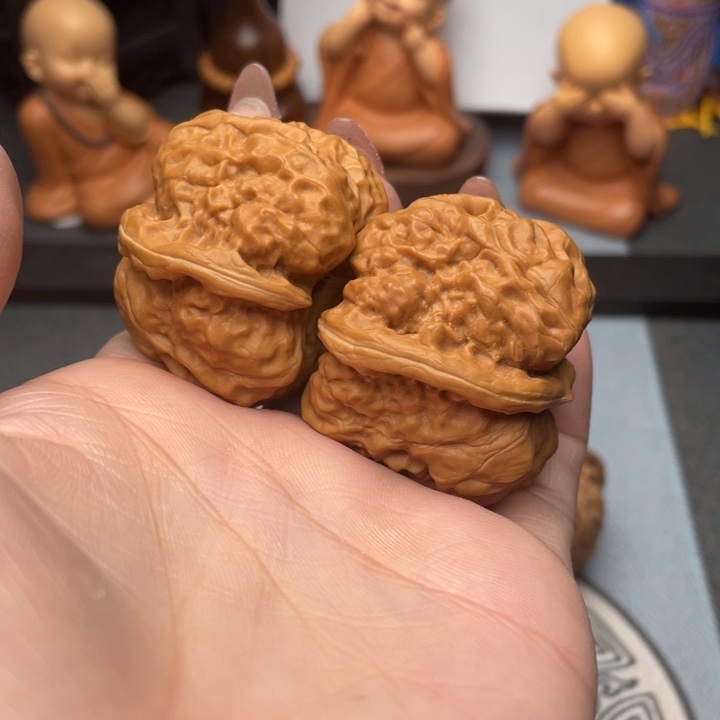 文玩核桃把件蛤蟆头38尺有修