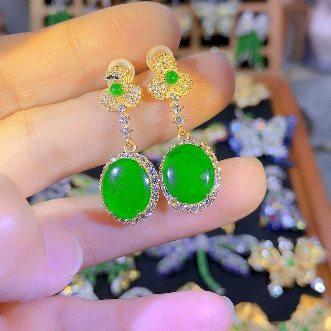 吊坠(不含链)银S925镶嵌翡翠