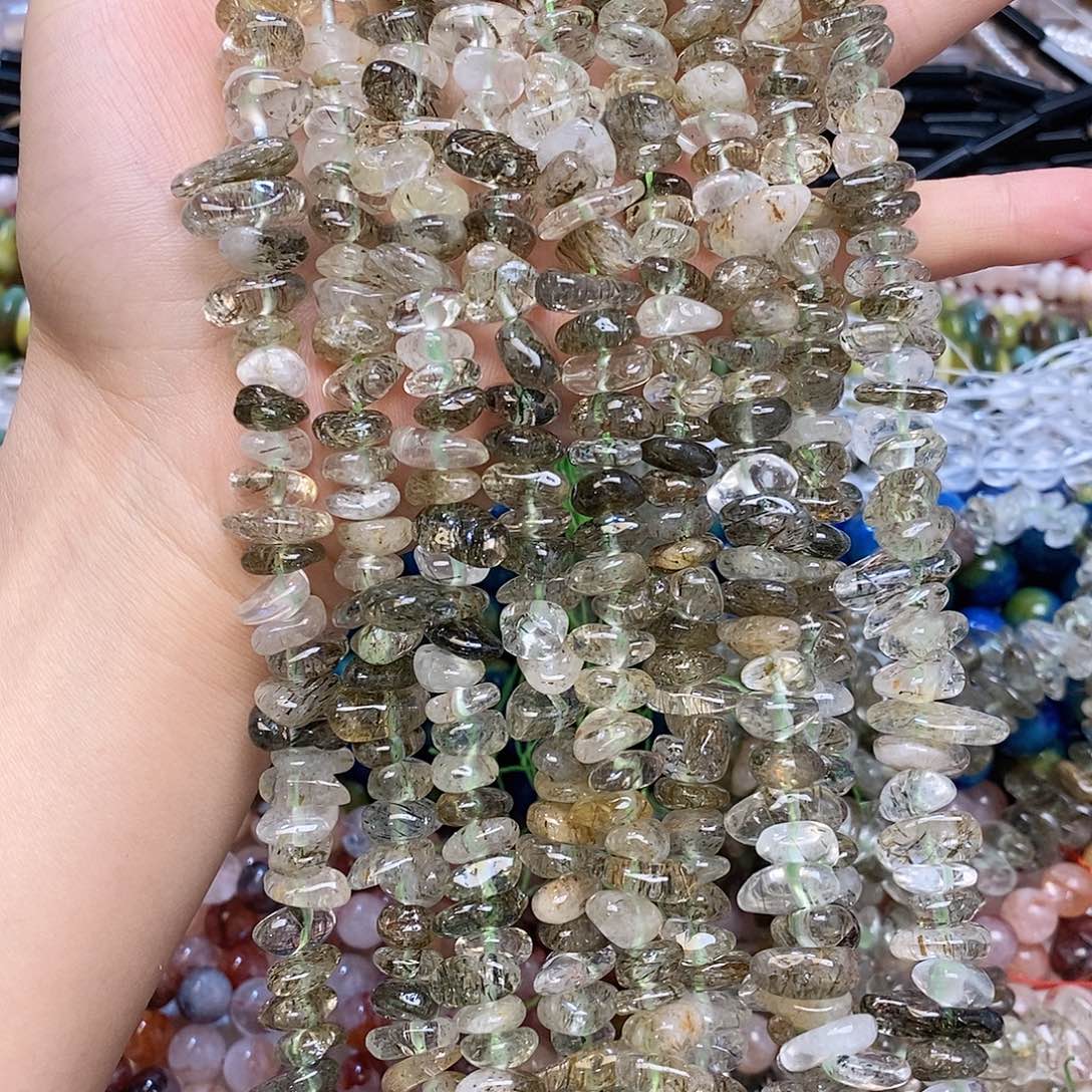 未镶嵌玛瑙/玉髓珠宝半成品碧玺发晶一条