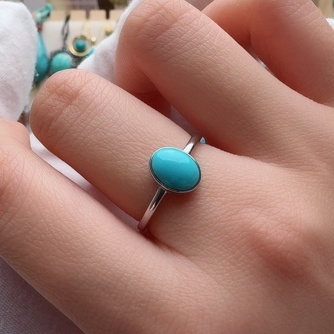 绿松石珠宝奇石银S925镶嵌