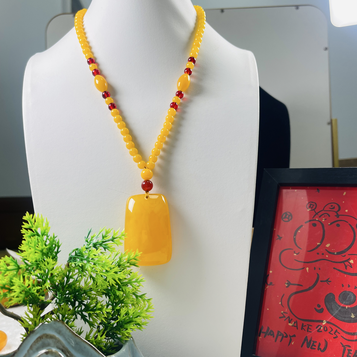 W056精工珠链款  无事牌吊坠毛衣链