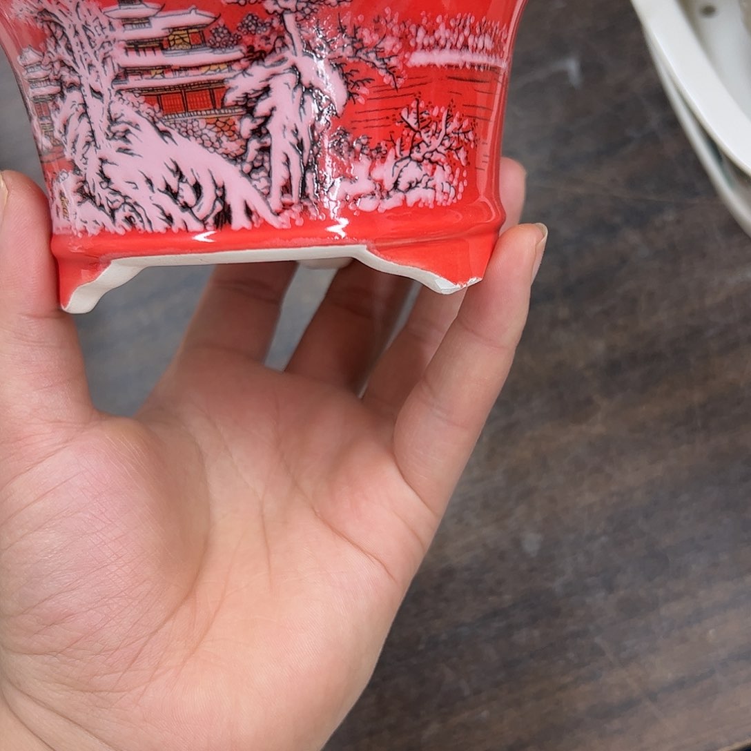 紫砂花盆275号瑕疵13/6.5cm