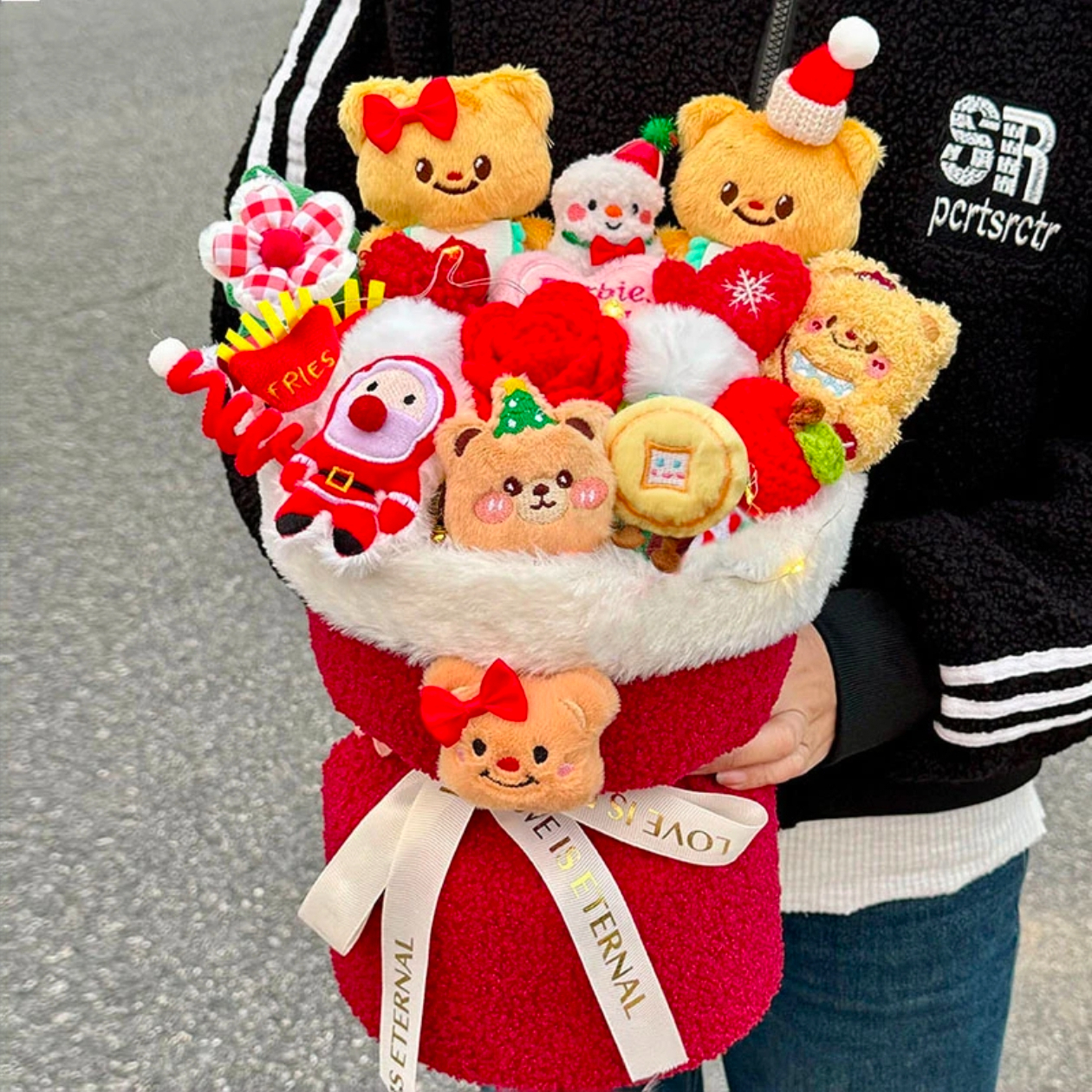 圣诞礼物生日礼物可爱黄油小熊玩偶花束送女生花儿童创意玩偶花束