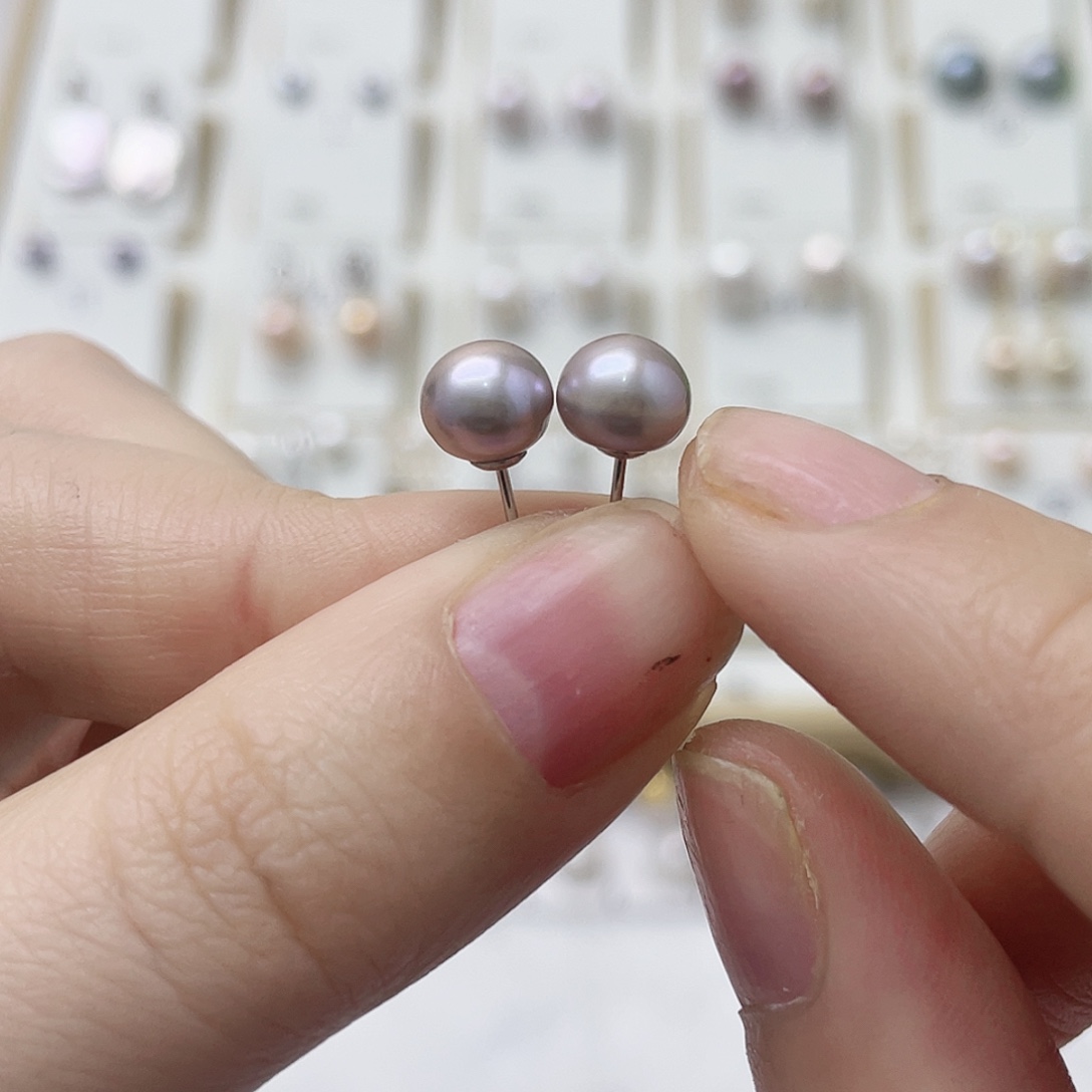 娜****淡水珍珠耳饰银S925镶嵌