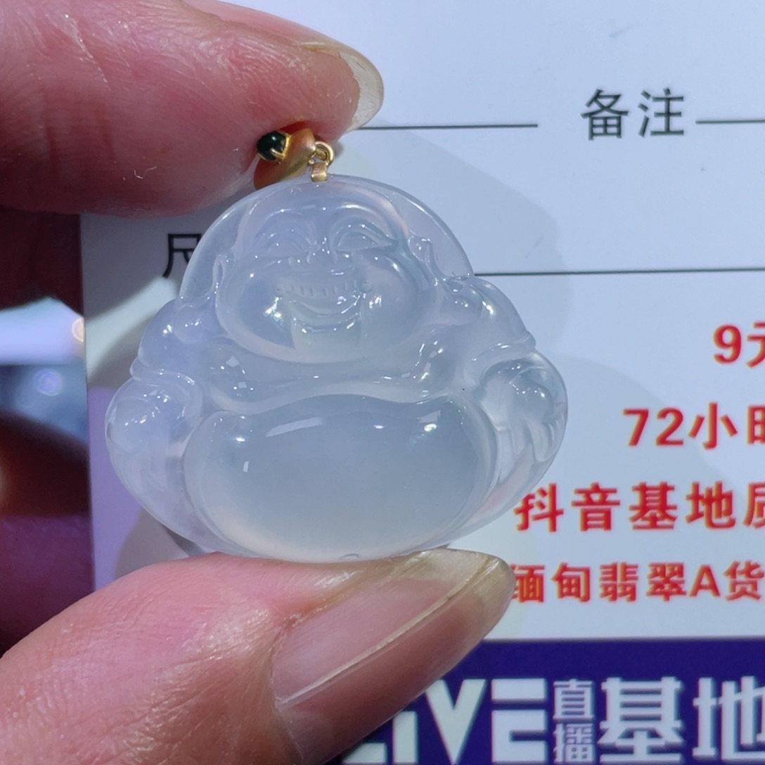 翡翠颈饰18K金镶嵌佛公