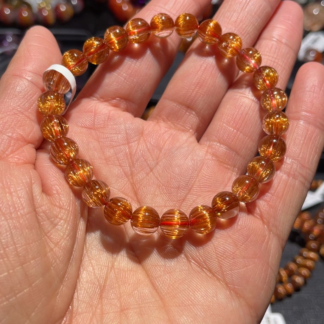 水晶手链未镶嵌铜顺发7.5mm左右