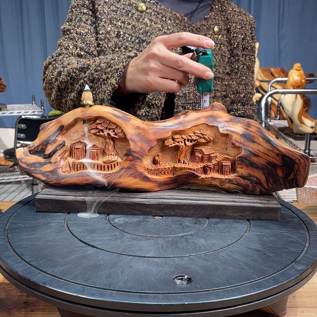 柏木（崖柏）山水倒流香送两盒香