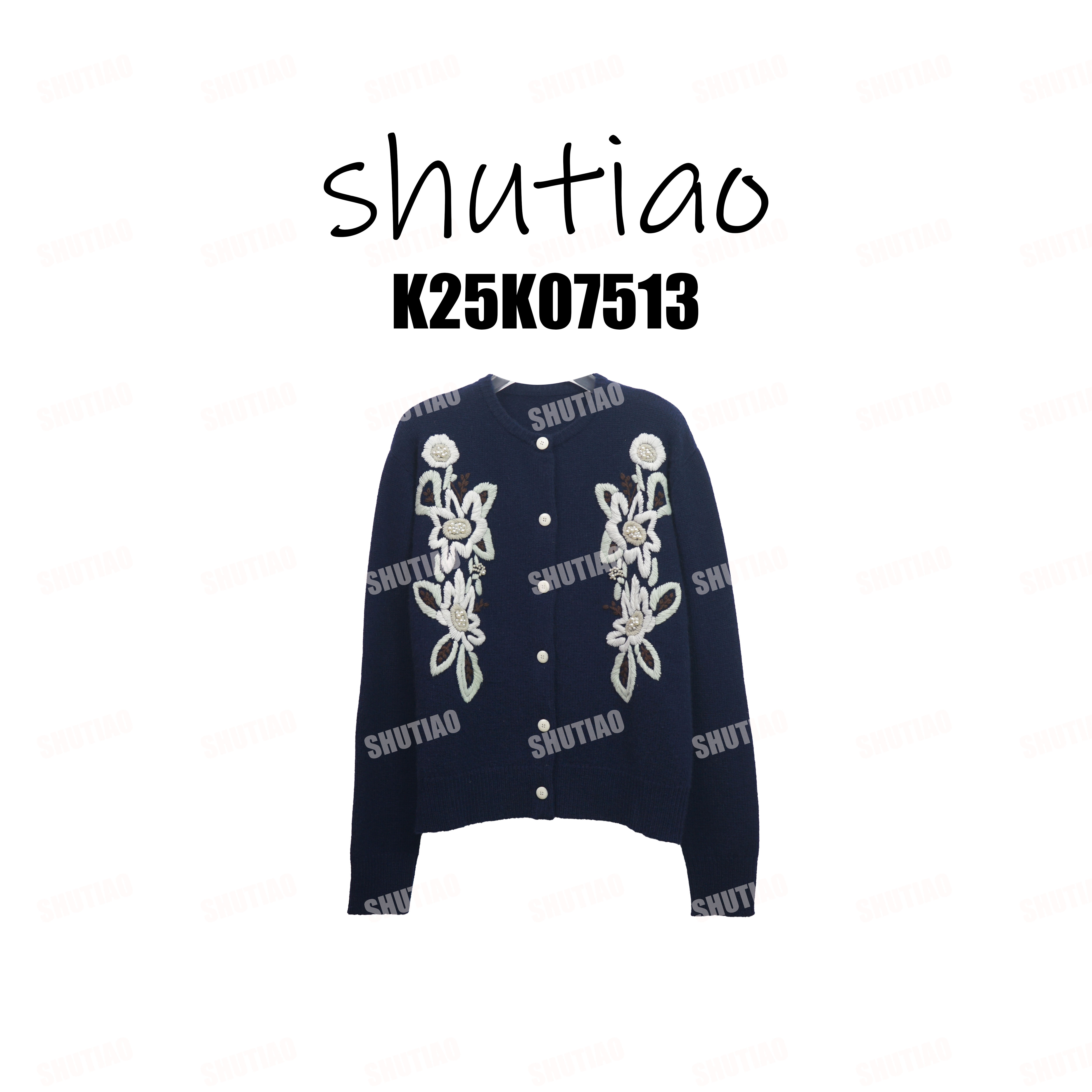 【SHUTIAO】2025冬季：立体针织康赛妮羊毛可机洗开衫K25K07513