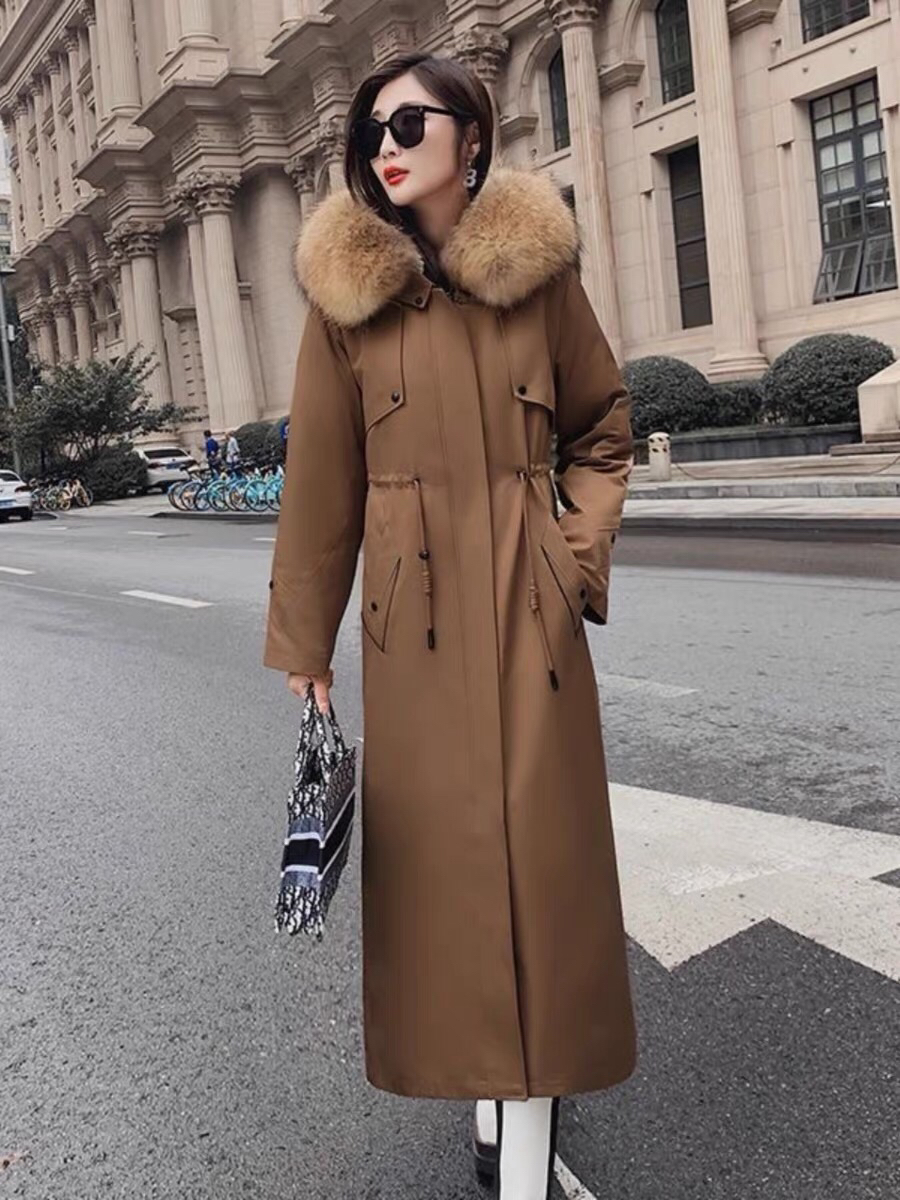 专柜正品女款青根刁内胆派克服加厚保暖外套冬季新款可拆卸大衣女