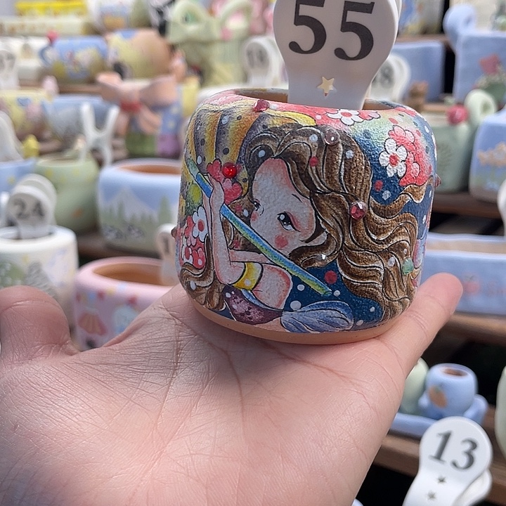 55…..手工手绘花盆