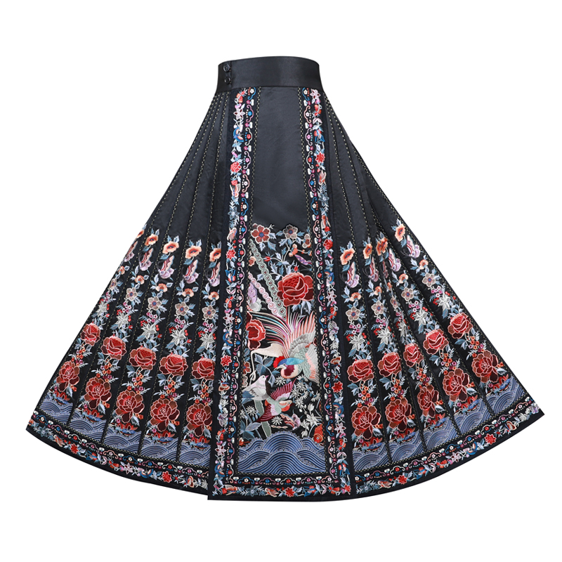 「百鸟携春」乐锦坊复古国风手工原创设计感刺绣汉服26片日常马面裙