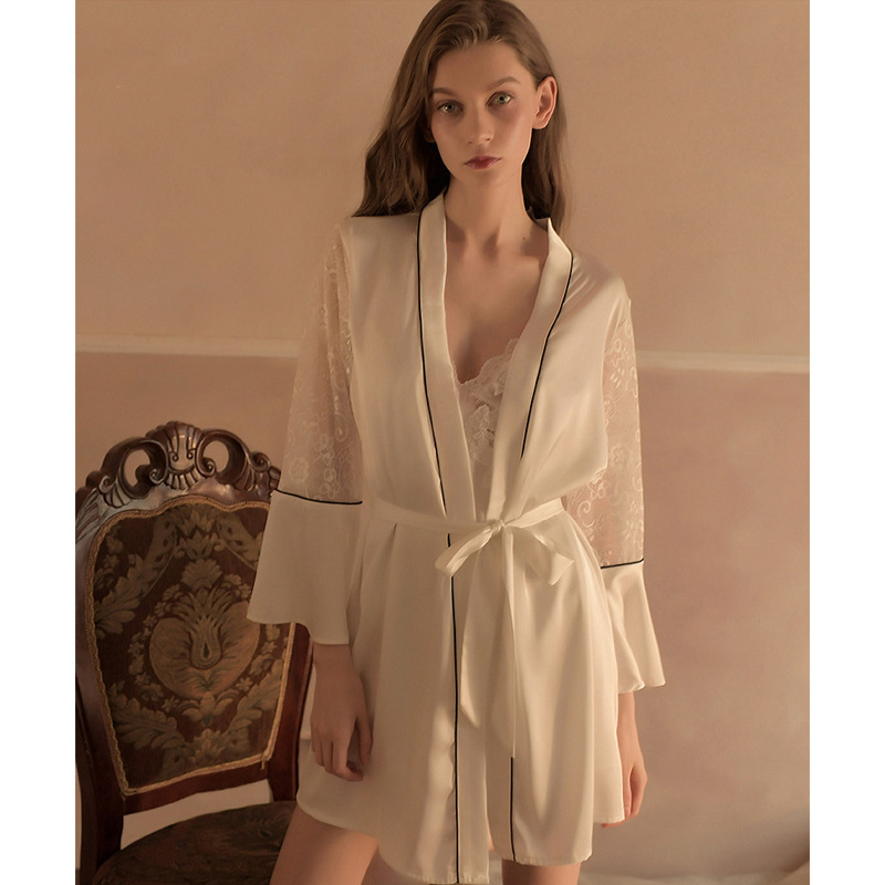 【SuHuan】女美背女士蕾丝网纱睡衣法式睡裙