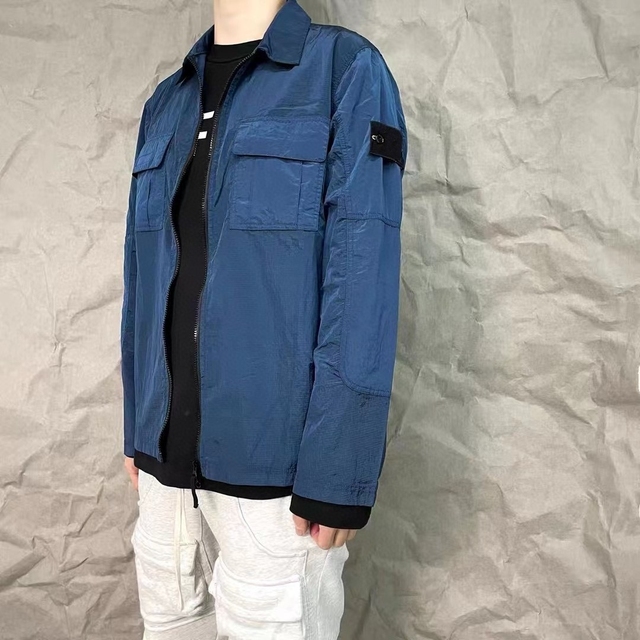 石头STONE SUPFAKE尼龙金属工装夹克上衣速干宽松外套衬衫男女岛