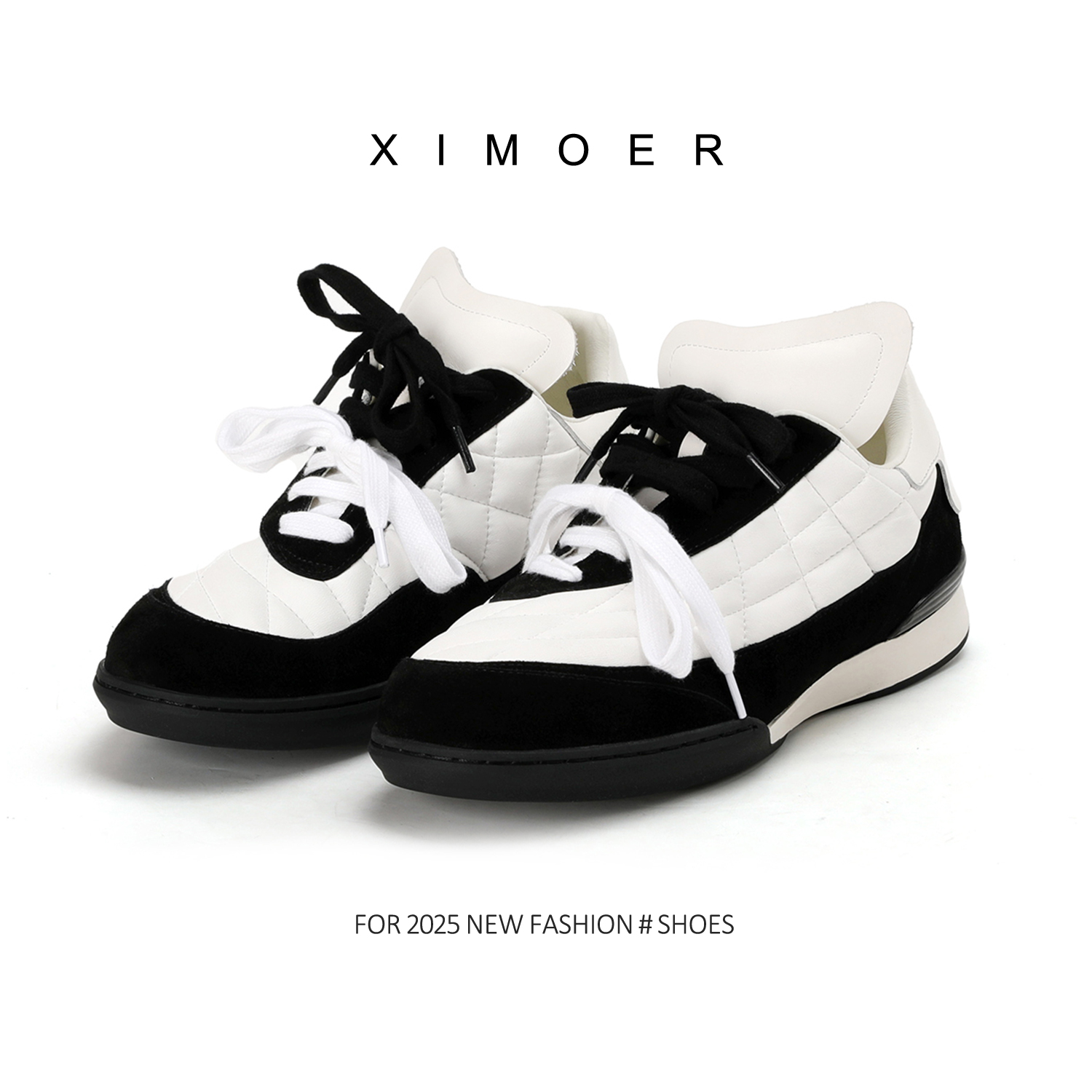 【XIMOER】冬季极简系带板鞋舒适真皮女阿甘运动鞋百搭休闲鞋2902-1