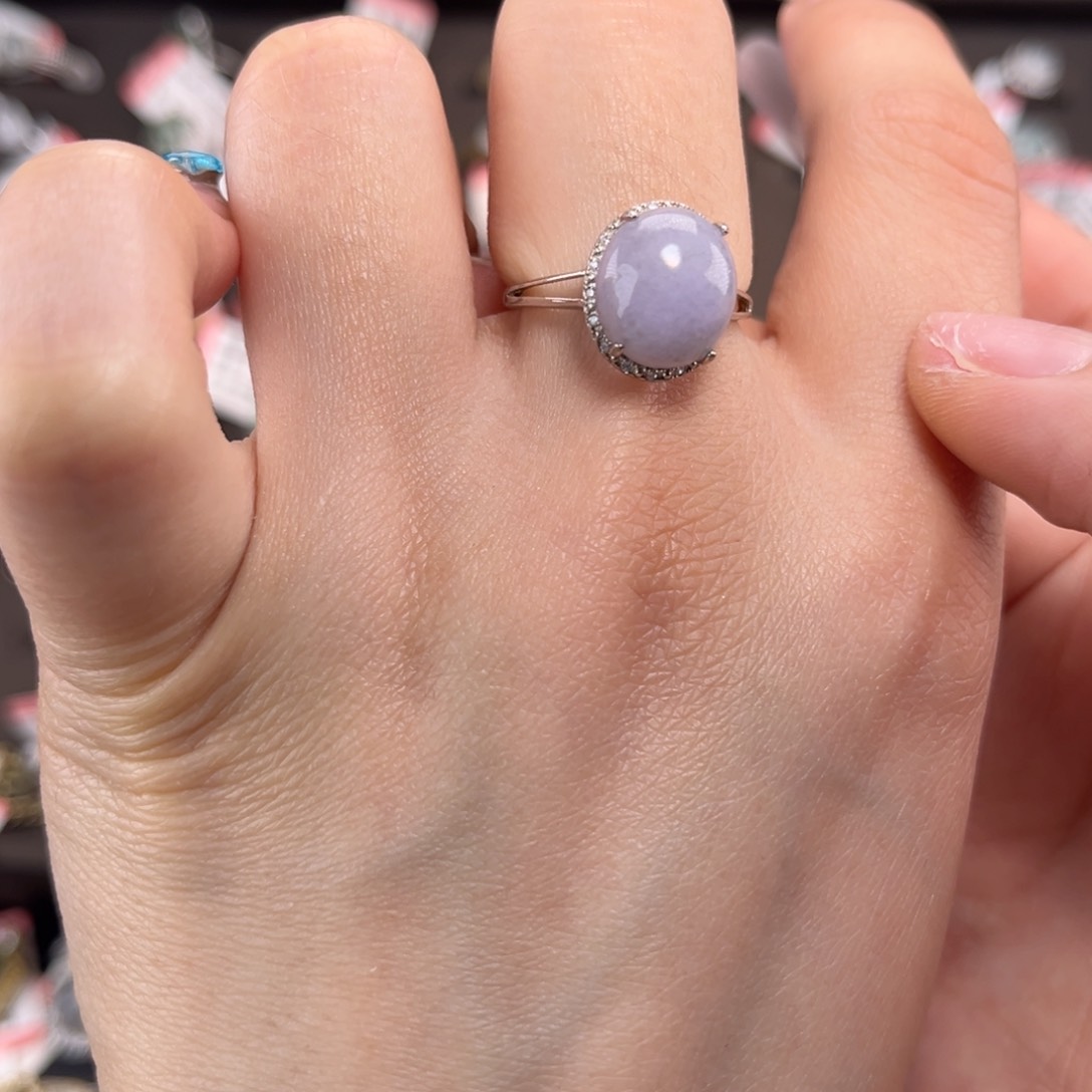 翡翠戒指银S925镶嵌668888