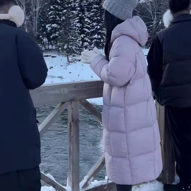 新国标白鸭绒 贝贝韩版中长款羽绒服女加厚百搭气质连帽冬季外套