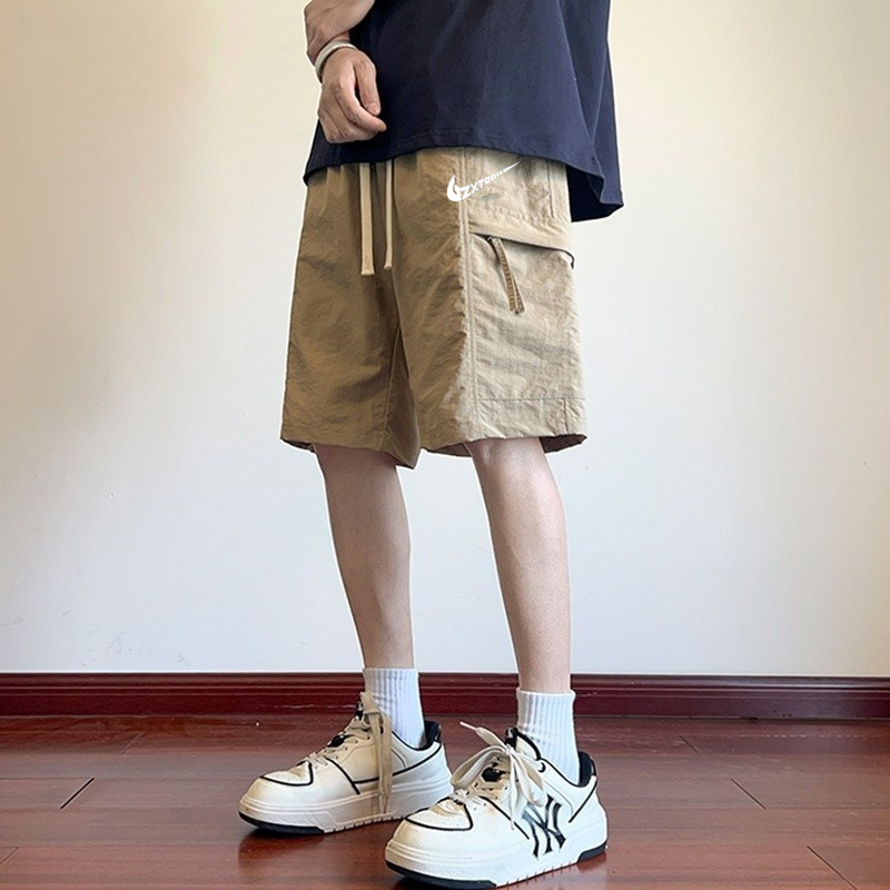 NK男士短裤冰丝五分裤子2025新款百搭夏季宽松工装运动休闲薄款男