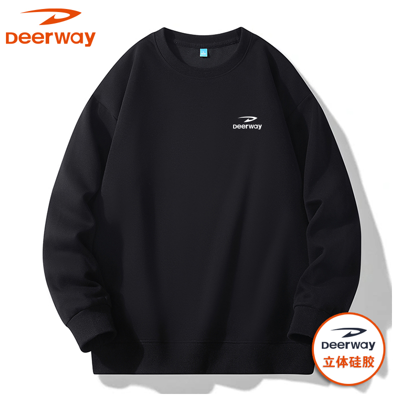 Deerway/德尔惠春秋圆领卫衣情侣男士印花休闲百搭外套长袖打底