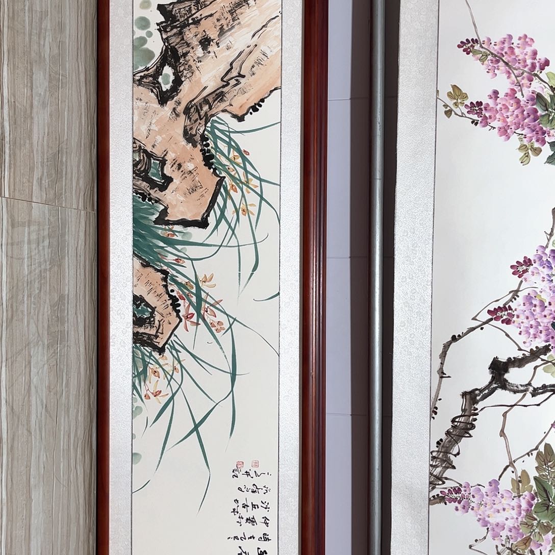 国画书画作品带框163×48