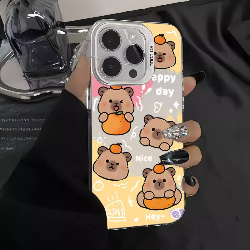 彩银卡皮巴拉iphone17promax手机壳15苹果16pro防摔14卡通13新12P