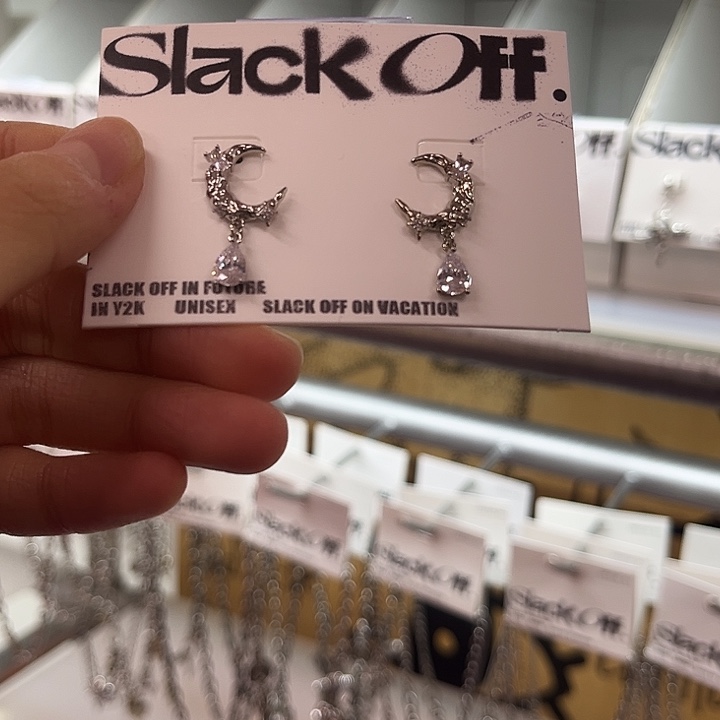 合金925银皓月锆石耳环