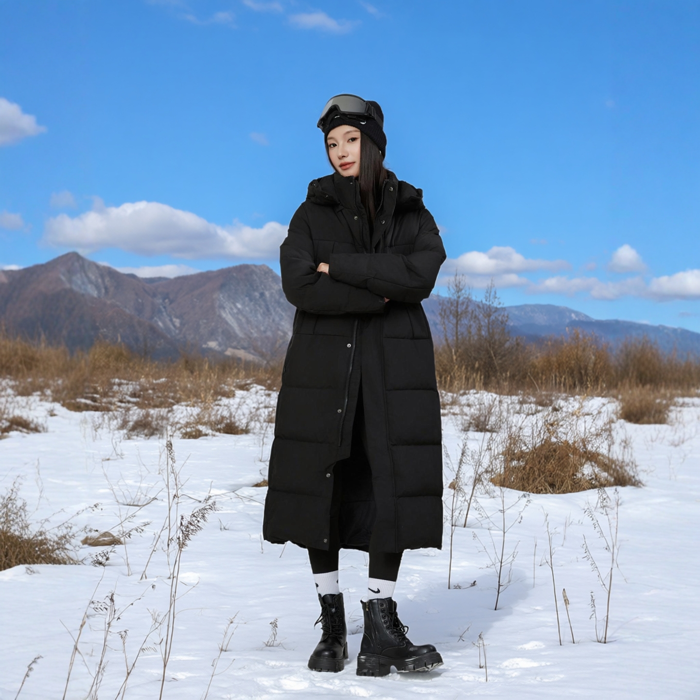 2025新款爆款长款白鸭绒中戏红人馆江西共青城羽绒服极寒女款冬