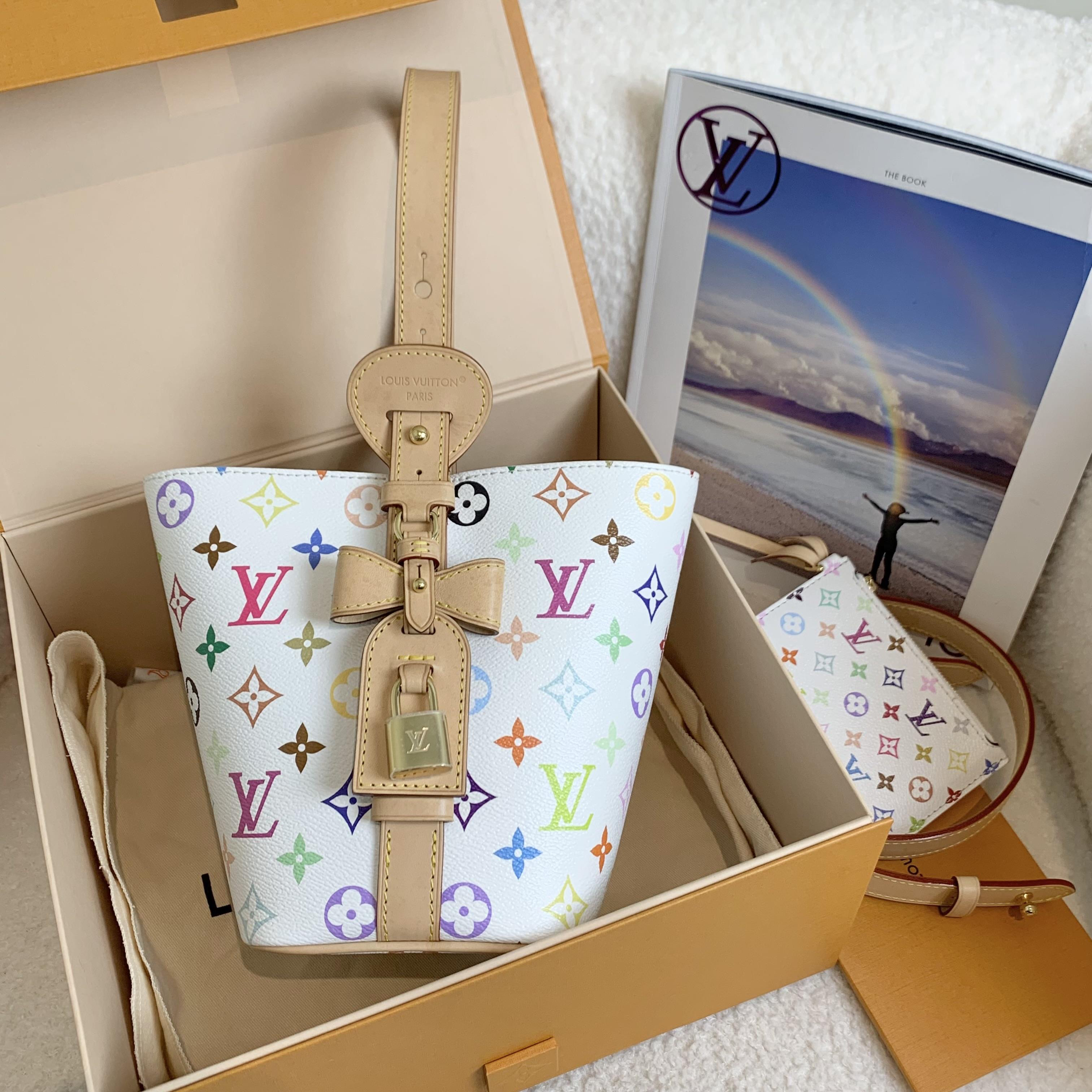 99新 LouisVuitton/路易威登 壹臻/白三彩all in bb 芯片78543482