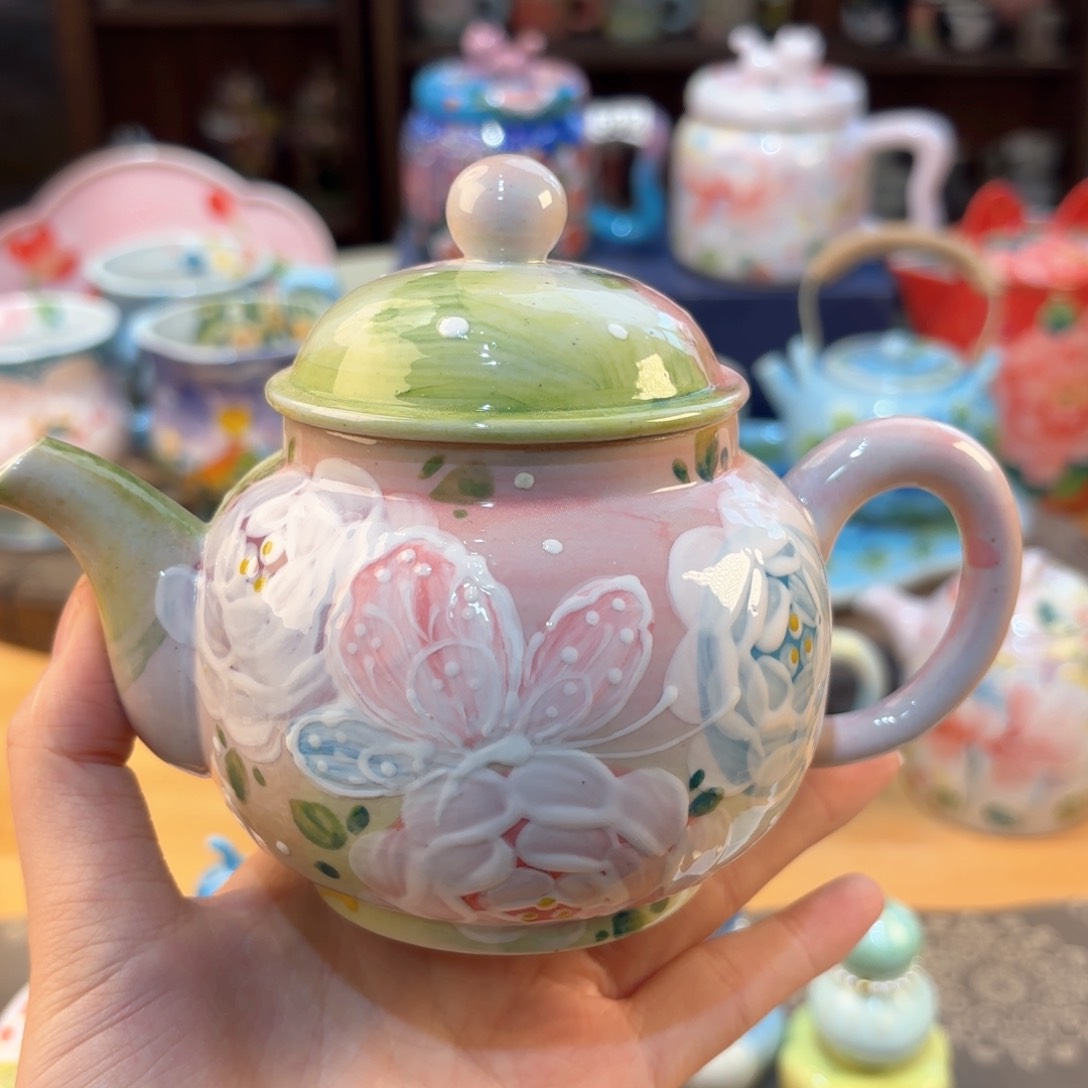 景德镇手绘高温釉下彩陶瓷茶具