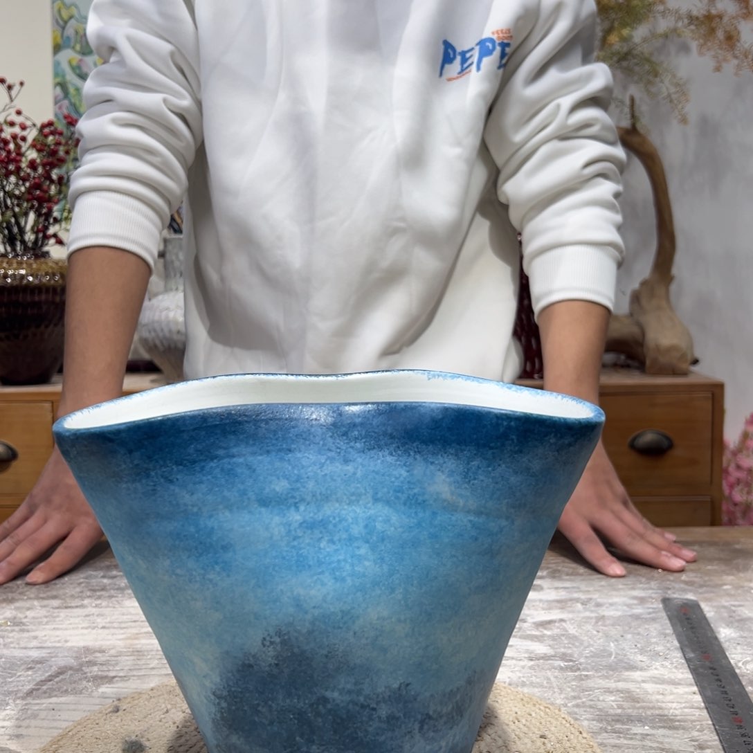 摆件陶瓷花瓶高20口24