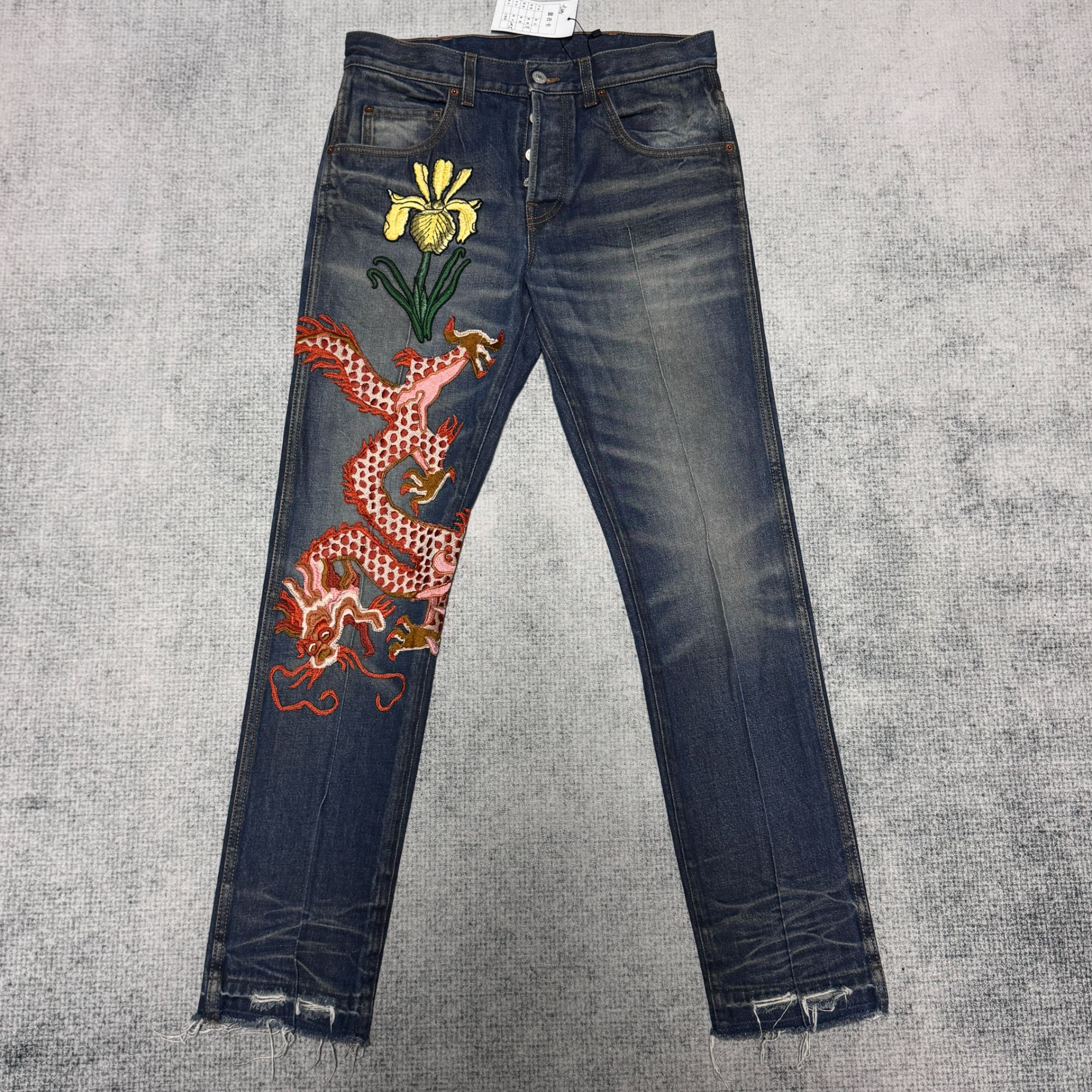 99新 GUCCI/古驰 /刺绣时尚牛仔裤/31码/82腰围